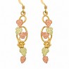 10K Black Hills Gold Dangle Earrings w Leaves