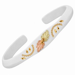 Landstrom's Black Hills Gold on White Powder Coat Cuff Bracelet