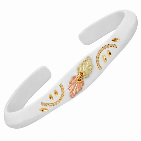 Landstrom's Black Hills Gold on White Powder Coat Cuff Bracelet