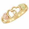10K Black Hills Gold Ladies Ring w Hugging Hearts
