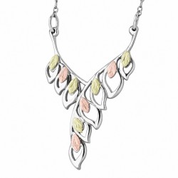 Landstrom's Black Hills Gold on Sterling Silver Leaf Necklace