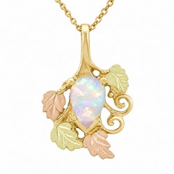 10K Black Hills Gold Four Leaves Pendant with Synthetic Opal