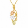 10K Black Hills Gold Small Pendant with Heart Shape Cubic Zirconium