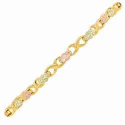 10K Black Hills Gold Traditional Ladies Bracelet 7 Inch