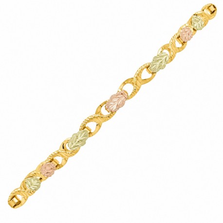 10K Black Hills Gold Traditional Ladies Bracelet 7 Inch