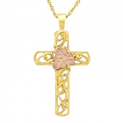 10K Black Hills Gold Openwork Cross Pendant