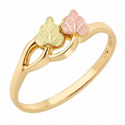 10k Ladies Black Hills Gold Ring with Leaves