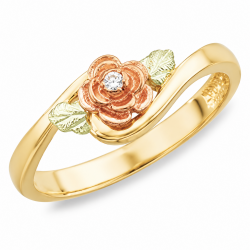 BLACK HILLS GOLD .02 TW DIAMOND ROSE RING for LADIES