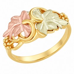 Ladies Black Hills Gold Ring with Leaves