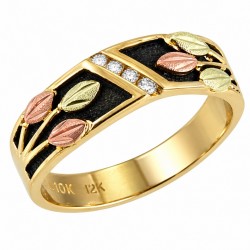 10K BLACK HILLS GOLD MENS ANTIQUED RING
