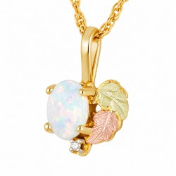 Landstrom's® 10K Black Hills Gold Opal Pendant with Diamond Accent
