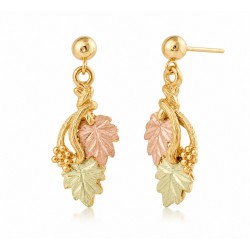Landstrom&rsquo;s 10K Yellow Gold Dangle Grape & Leaves Earrings