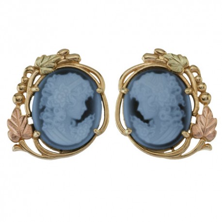 10k Black Hills Gold Cameo Lady Earrings - BlackHillsGold.Direct