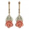 10K BLACK HILLS GOLD ROSE FLOWER EARRINGS