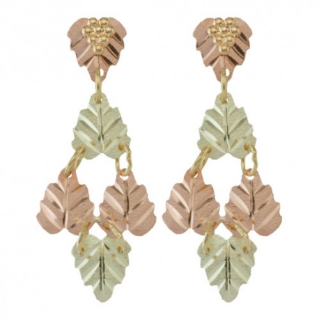 10K BLACK HILLS GOLD LEAVES EARRINGS