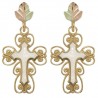 10K BLACK HILLS GOLD CROSS EARRINGS