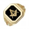 Black Hills Gold Masonic Onyx Mens Ring