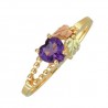 Heart Shaped Amethyst Black Hills Gold Ring