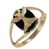 Black Hills Gold Angel on Onyx Ring