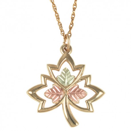 10k Black Hills Gold Maple Leaf Pendant