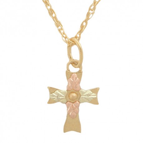 10K Black Hills Gold Inspirational Cross Pendant ...