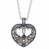 Black Hills Oxidized Sterling Silver Hearts Pendant 