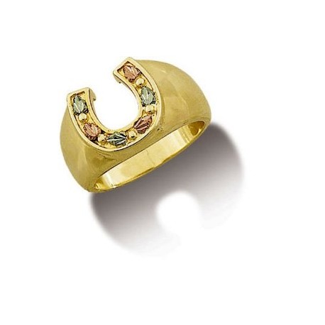 10K BLACK HILLS GOLD HORSESHOE LADIES RING