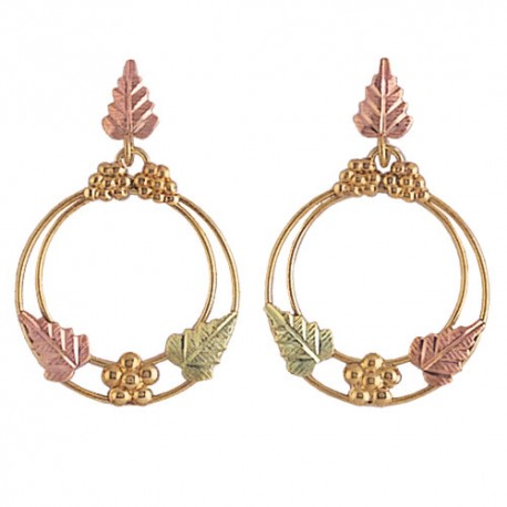 10k Black Hills Gold Circle Earrings