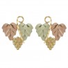 10k Black Hills Gold Grape Leaves Earrings