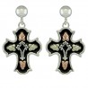 Black Hills Antiqued Sterling Silver Cross Earrings