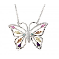 Black Hills Gold Sterling Silver Butterfly Necklace
