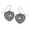 Oxidized Black Hills Gold Sterling Silver Heart Earrings