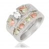 Sterling Silver Diamond Wedding Ring Set