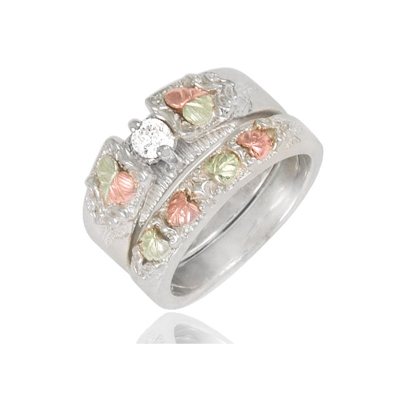 sterling silver diamond wedding ring set