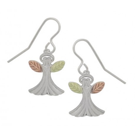 Black Hills Gold Sterling Silver Angel Earrings