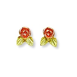 Black Hills Gold Rose Earrings