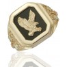 Black Hills Gold Eagle Onyx Mens Ring