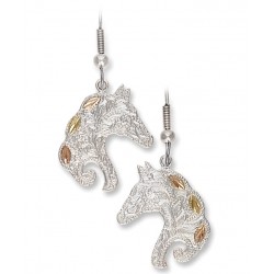 Black Hills Gold Sterling Silver Horse Earrings by Landstroms