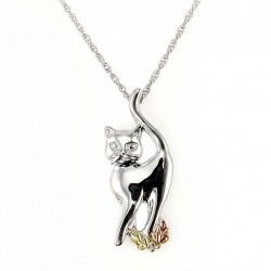 Black Hills Gold Sterling Silver and 12K Gold Cat Necklace
