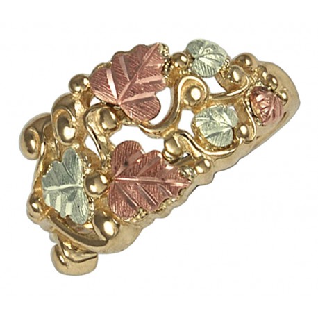 10K Black Hills Gold Grape And Leaf ring