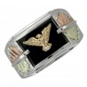 Black Hills Gold Sterling Silver Men's Eagle Ring with Diamond