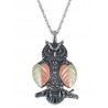 Black Hills Gold Sterling Silver Owl Pendant Necklace