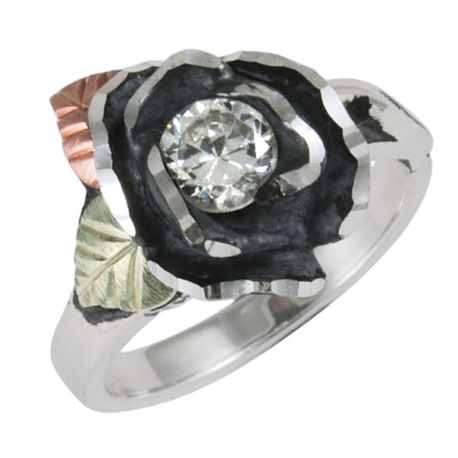 rose gold sterling silver ring hills ladies oxidized jewelry 12k blackhillsgold direct motif larger flower