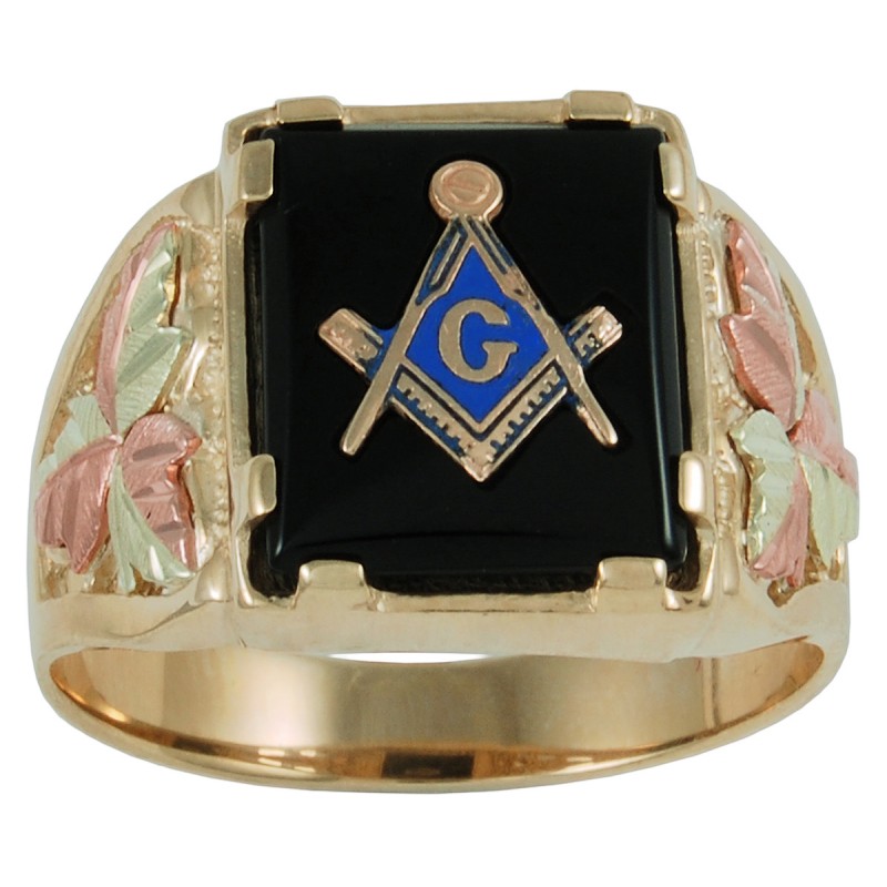 10K Black Hills Gold Masonic Ring for Men's - BlackHillsGold.Direct