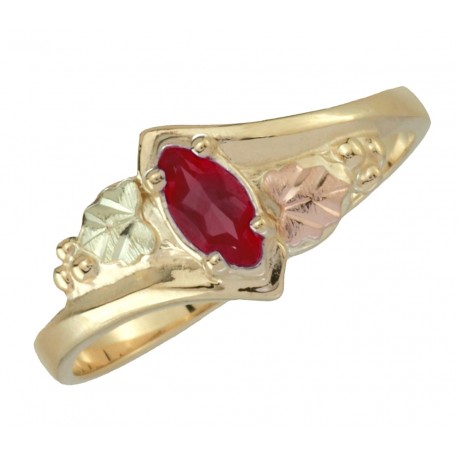 10K Black Hills Gold Ladie's Ring with Ruby