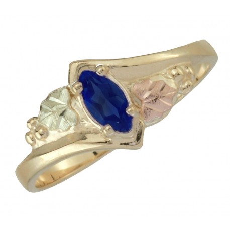 10K Black Hills Gold Ring with Sapphire 