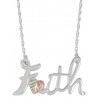 Black Hills Gold on Sterling Silver Faith Sign Necklace