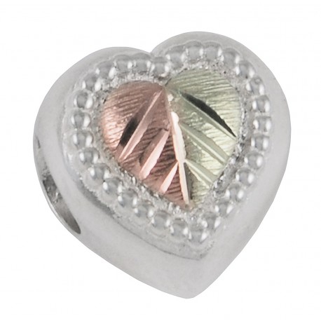 Black Hills Gold Sterling Silver Memory Bead with Heart