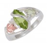 Black Hills Gold on Sterling Silver Peridot Ladies Ring 