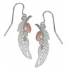Black Hills Gold on Sterling Silver Feather Earrings